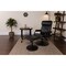 Flash Furniture Contemporary Multi-Position Headrest Recliner and Ottoman with Wrapped Base in Black LeatherSoft